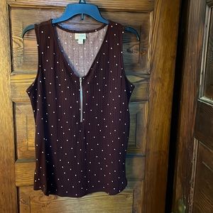 LuLaRoe Rachel v-neck zipper tank